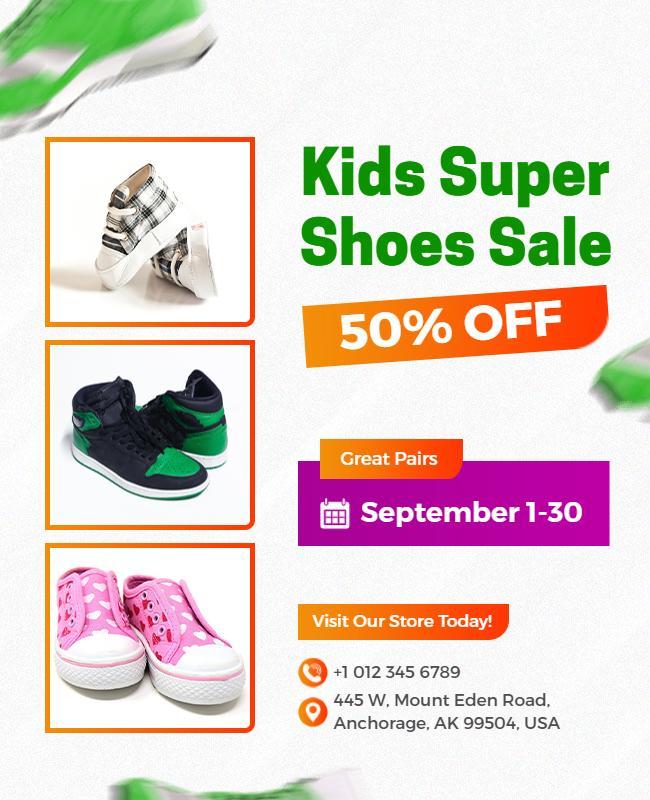 Kids Shoe Sale Event Flyer Template