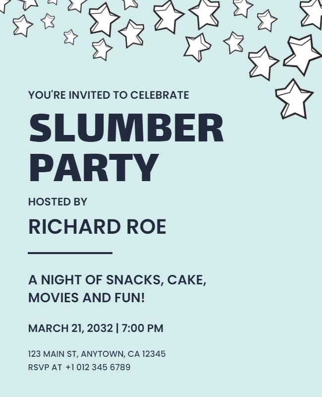 Kids Slumber Party Invitation Flyer Template