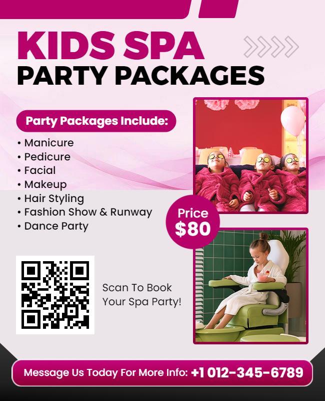 Kids Spa Party Packages Flyer Template