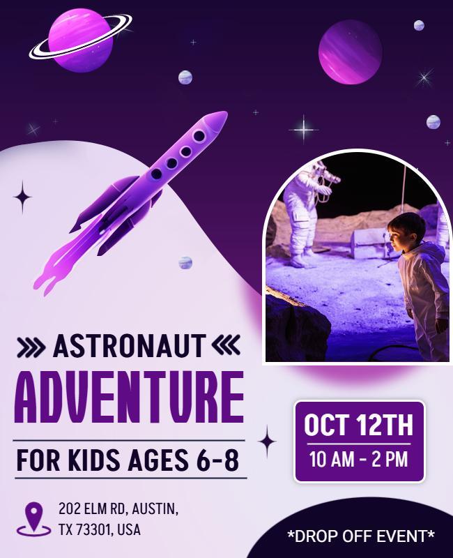 Kids Space Adventure Event Flyer Template