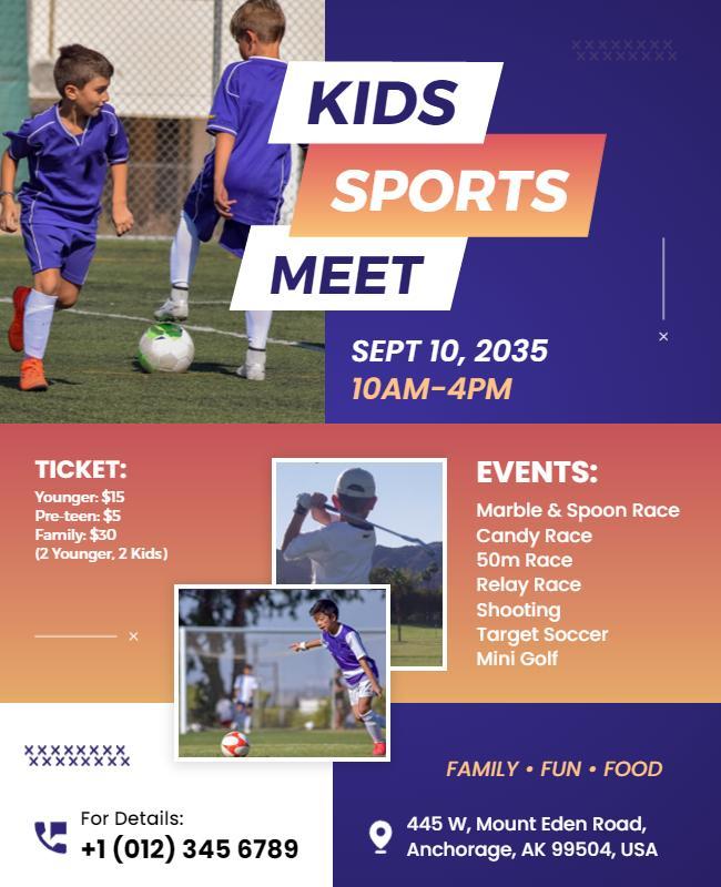 Kids Sports Meet Event Flyer Template