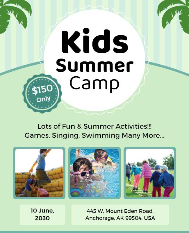 Kids Summer Activities Camp Flyer Template