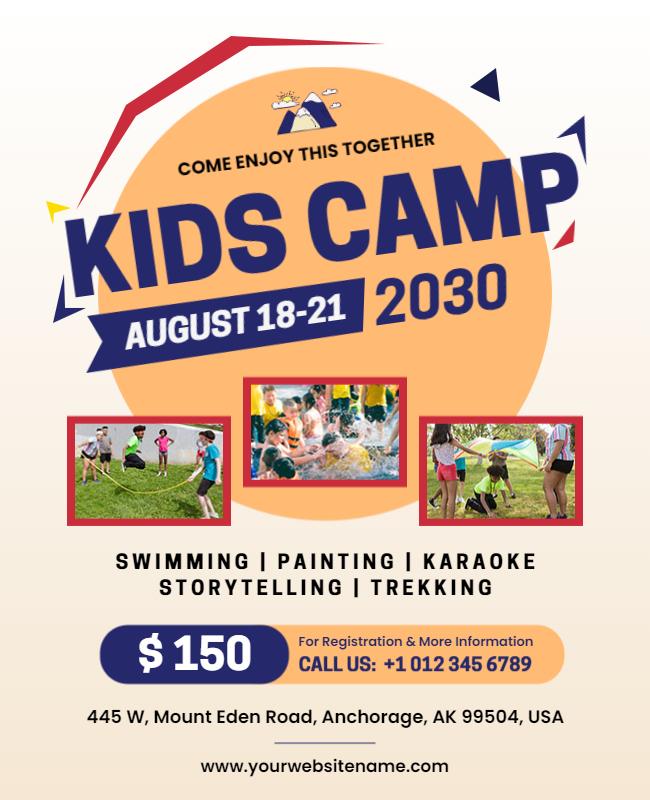 Kids Summer Activity Camp Flyer Template