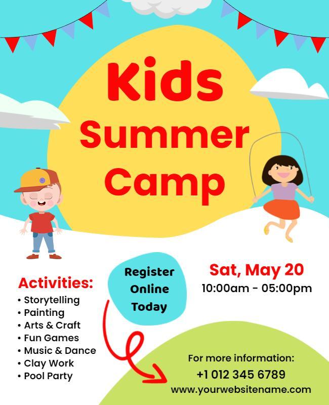 Kids Summer Camp Activities Flyer Template