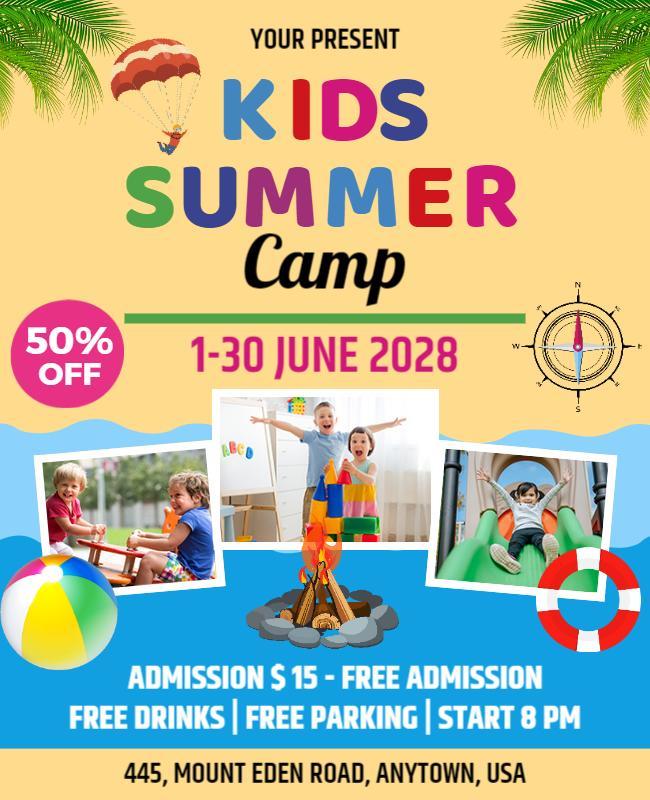 Kids Summer Camp Event Flyer Template