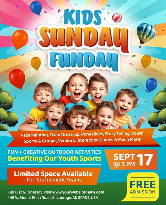 Kids Sunday Funday Event Flyer Template