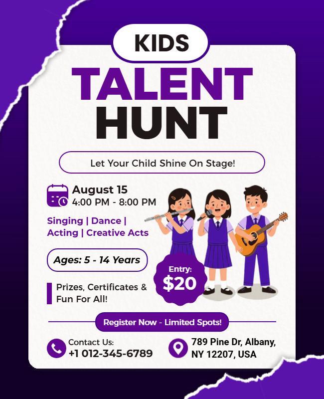 Kids Talent Hunt Event Flyer Template