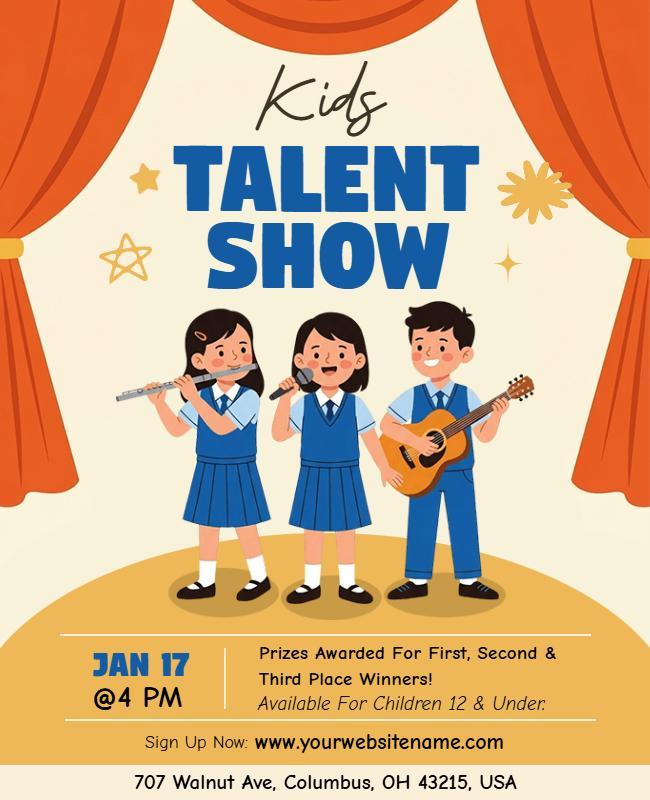 Kids Talent Show Event Flyer Template