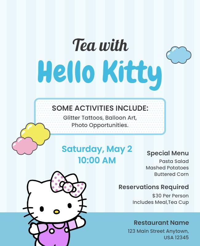 Kids Tea Party Event Flyer Template