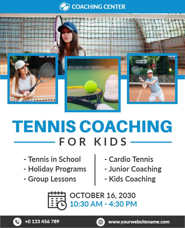 Kids Tennis Coaching Program Flyer Template