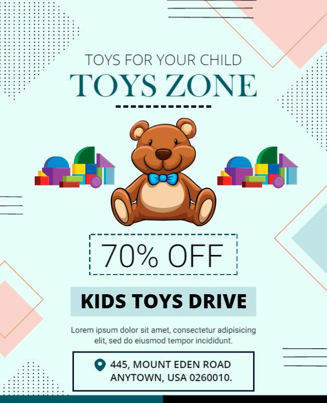 Kids Toys Discount Drive Flyer Template