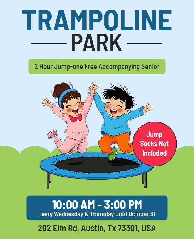 Kids Trampoline Park Promotion Flyer Template