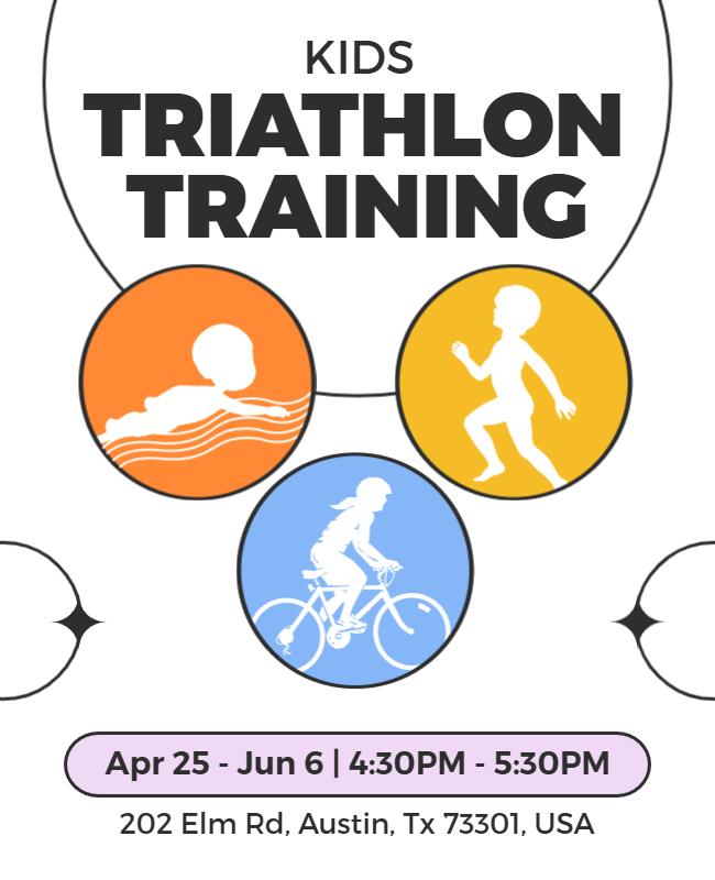 Kids Triathlon Training Event Flyer Template