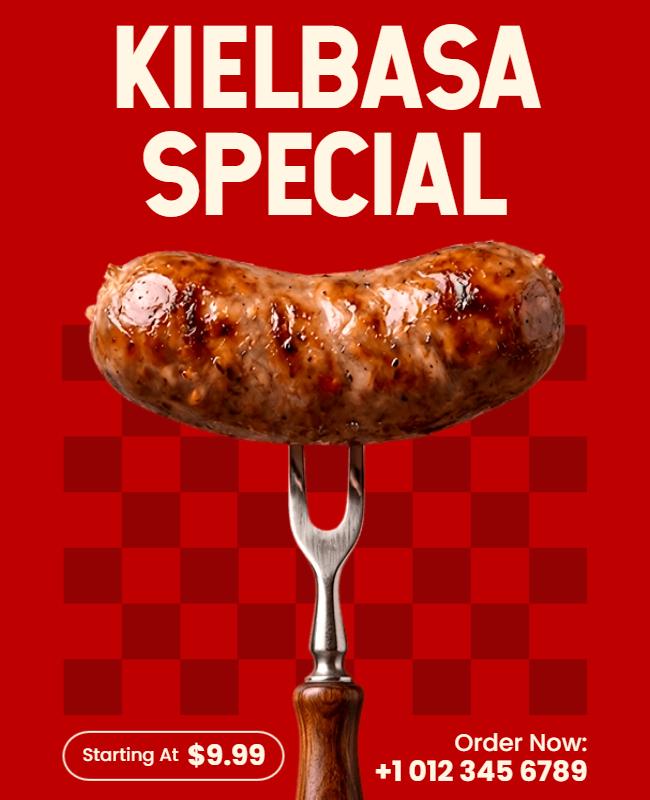 Kielbasa Food Offer Promotional Flyer Template