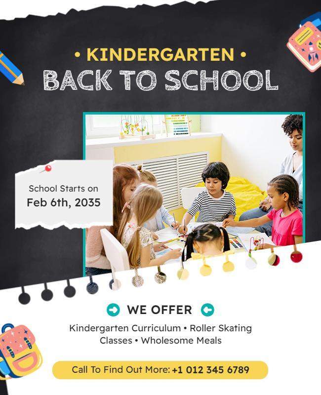 Kindergarten Back to School Event Flyer Template