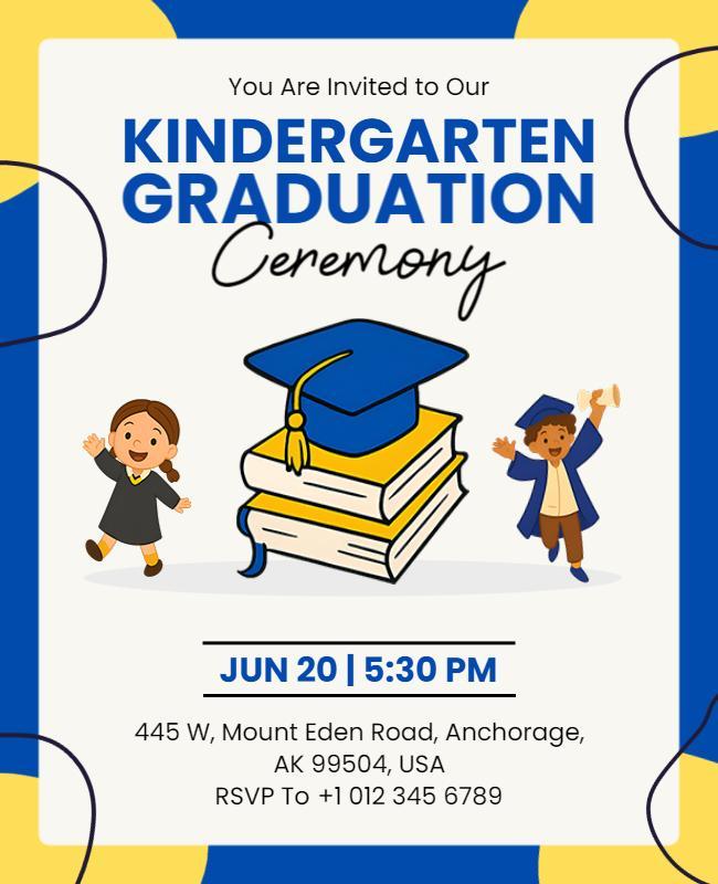 Kindergarten Graduation Ceremony Announcement Flyer Template