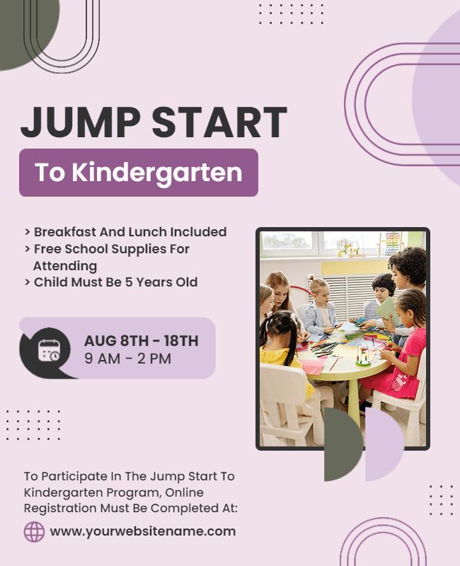 Kindergarten Jump Start Program Flyer Template