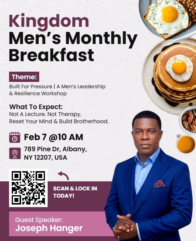 Kingdom Men's Breakfast Event Poster Template