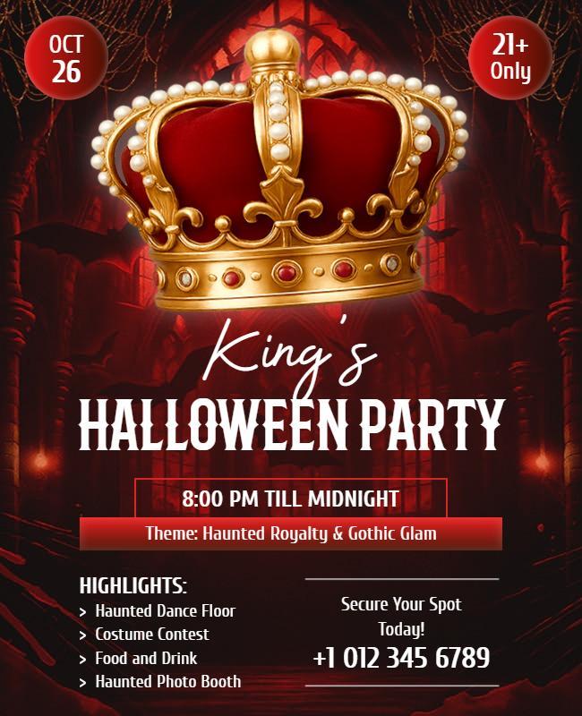 King's Halloween Party Flyer Template