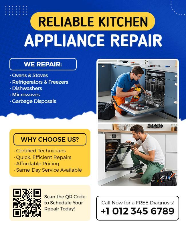 Kitchen Appliance Repair Service Flyer Template