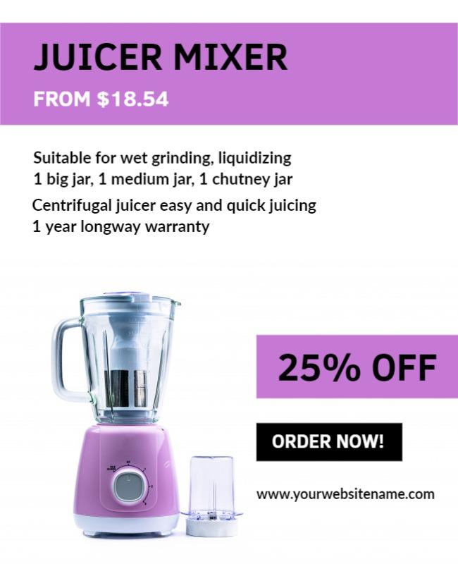 Kitchen Appliance Sale Juicer Mixer Flyer Template