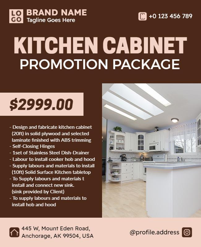 Kitchen Cabinet Promotion Package Flyer Template