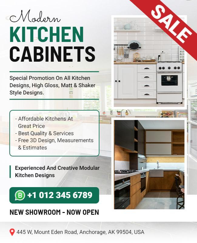 Kitchen Cabinets Sale Promotion Flyer Template