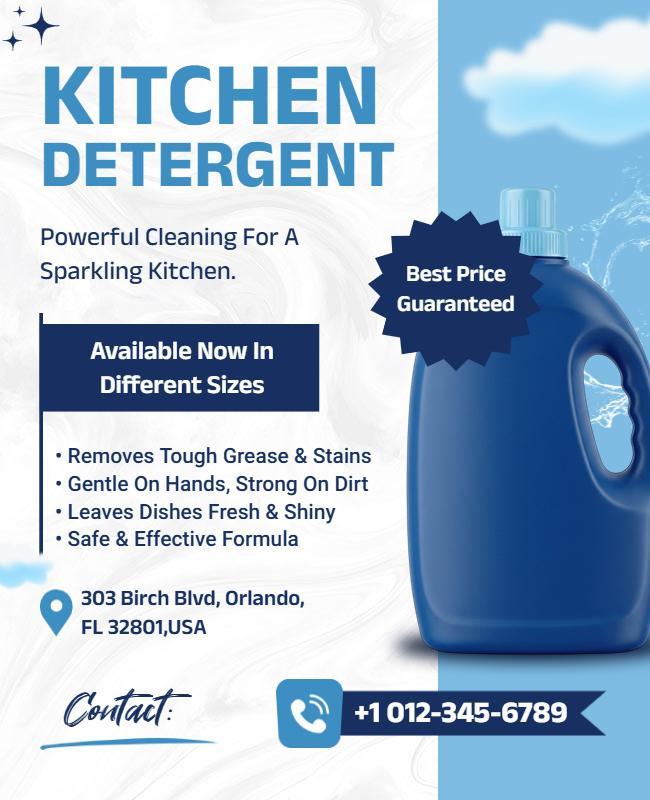 Kitchen Cleaning Detergent Promotion Poster Template
