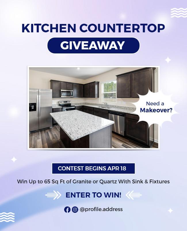 Kitchen Countertop Giveaway Contest Flyer Template