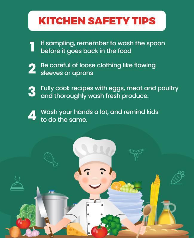 Kitchen Safety Tips and Hygiene Flyer Template