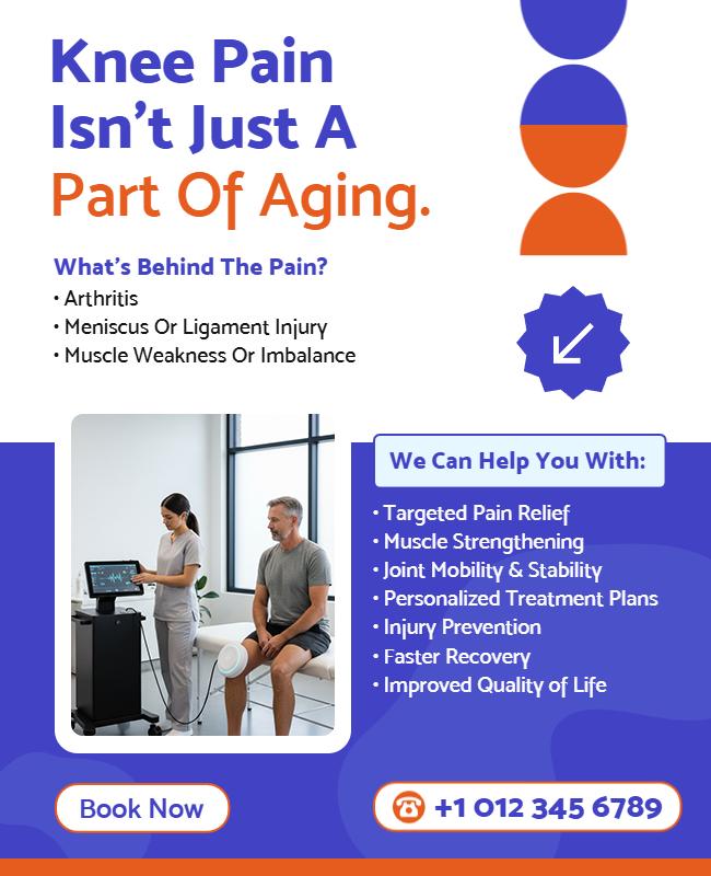 Knee Pain Relief and Treatment Flyer Template