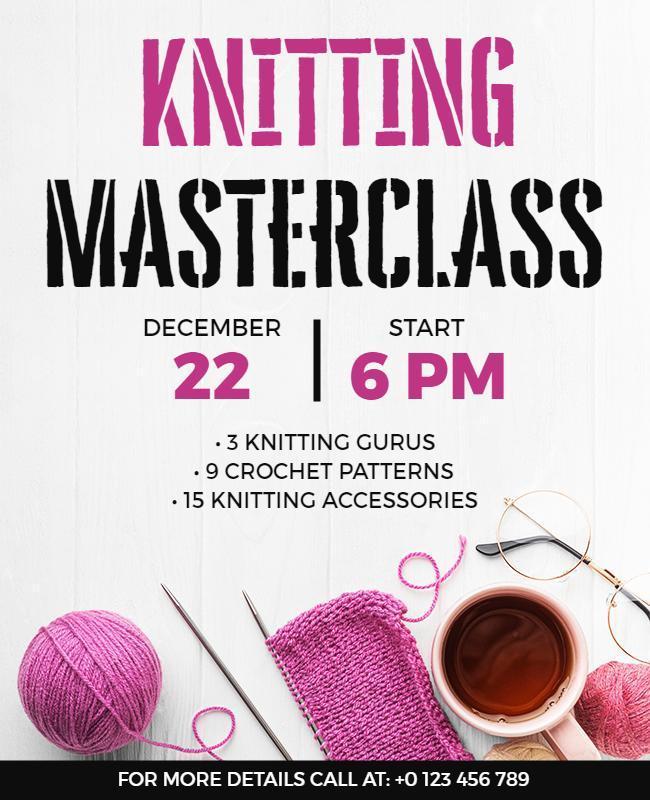 Knitting Master Class Flyer Template