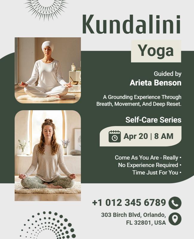 Kundalini Yoga Self-Care Series Flyer Template