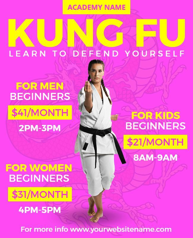 Kung Fu Self Defense Classes Flyer Template