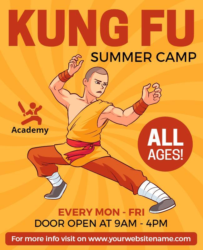 Kung Fu Summer Camp Promotional Flyer Template