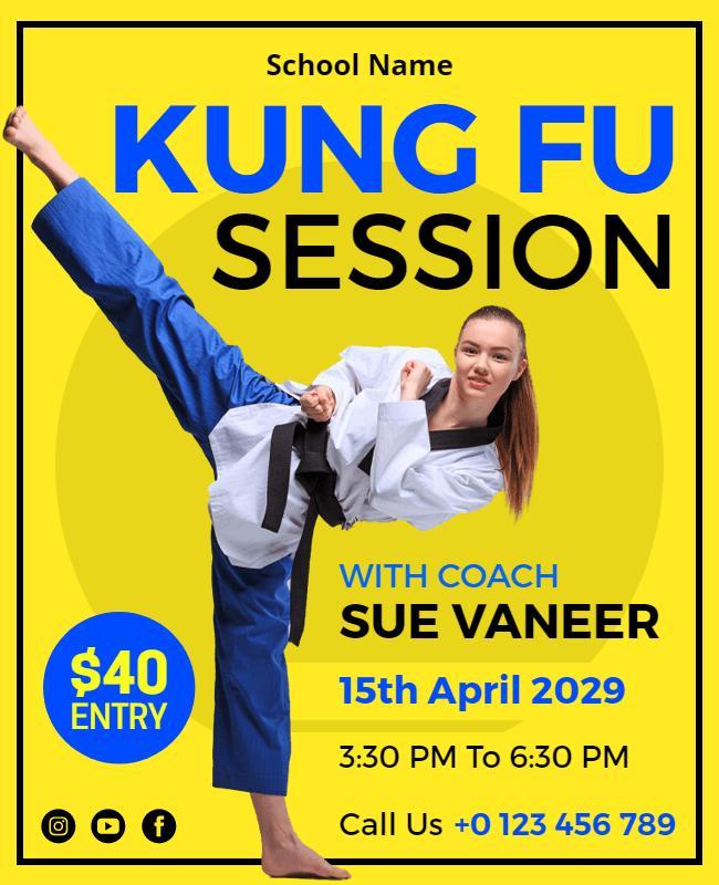 Kung Fu Training Session Flyer Template