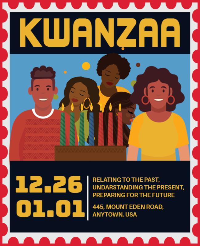 Colorful Kwanzaa Celebration with Festive Candles Flyer Template