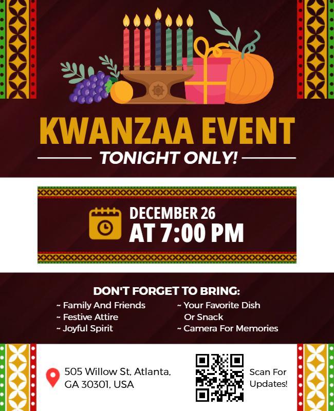 Kwanzaa Celebration Event Invitation Flyer Template
