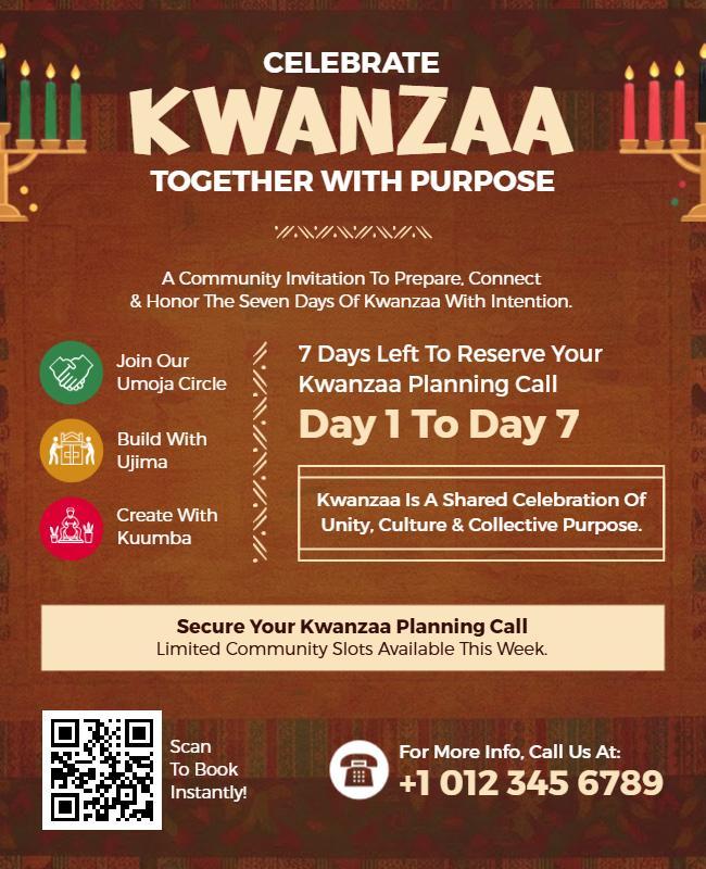 Kwanzaa Celebration Event Planning Flyer Template