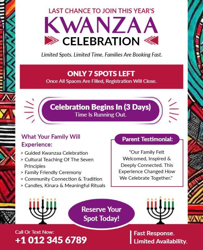 Kwanzaa Celebration Family Event Flyer Template
