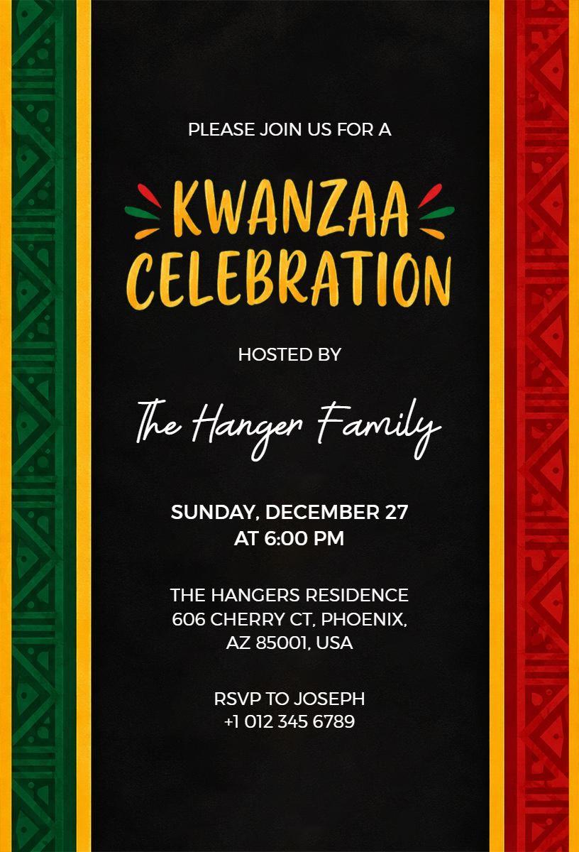 Kwanzaa Celebration Family Gathering Invitation Template