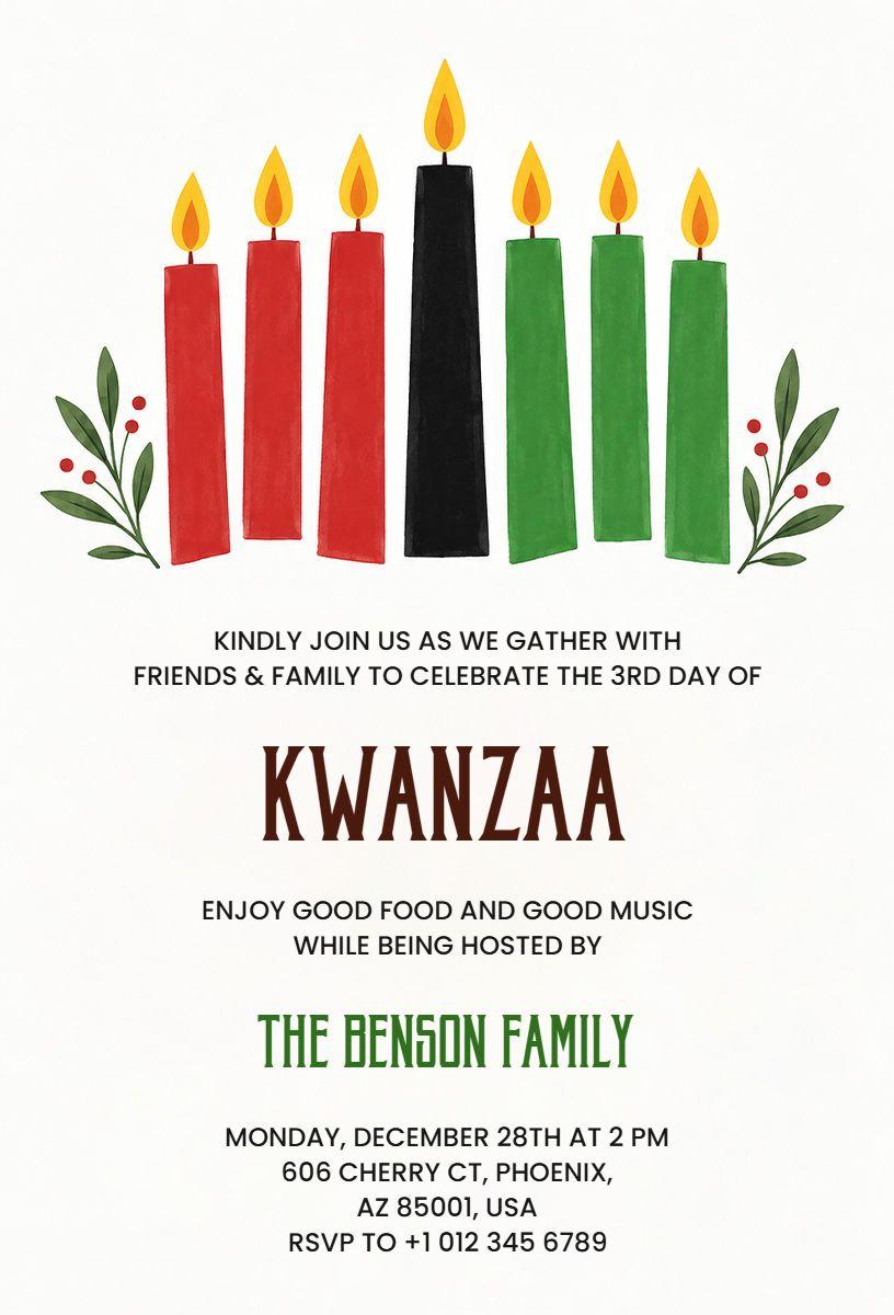 Kwanzaa Celebration Gathering Invitation Template