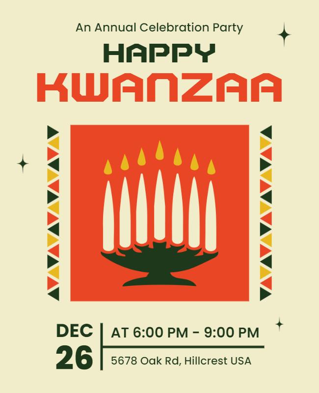 Kwanzaa Celebration Party Event Flyer Template