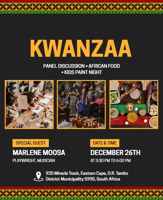 Kwanzaa Celebration with Panel and Food Flyer Template