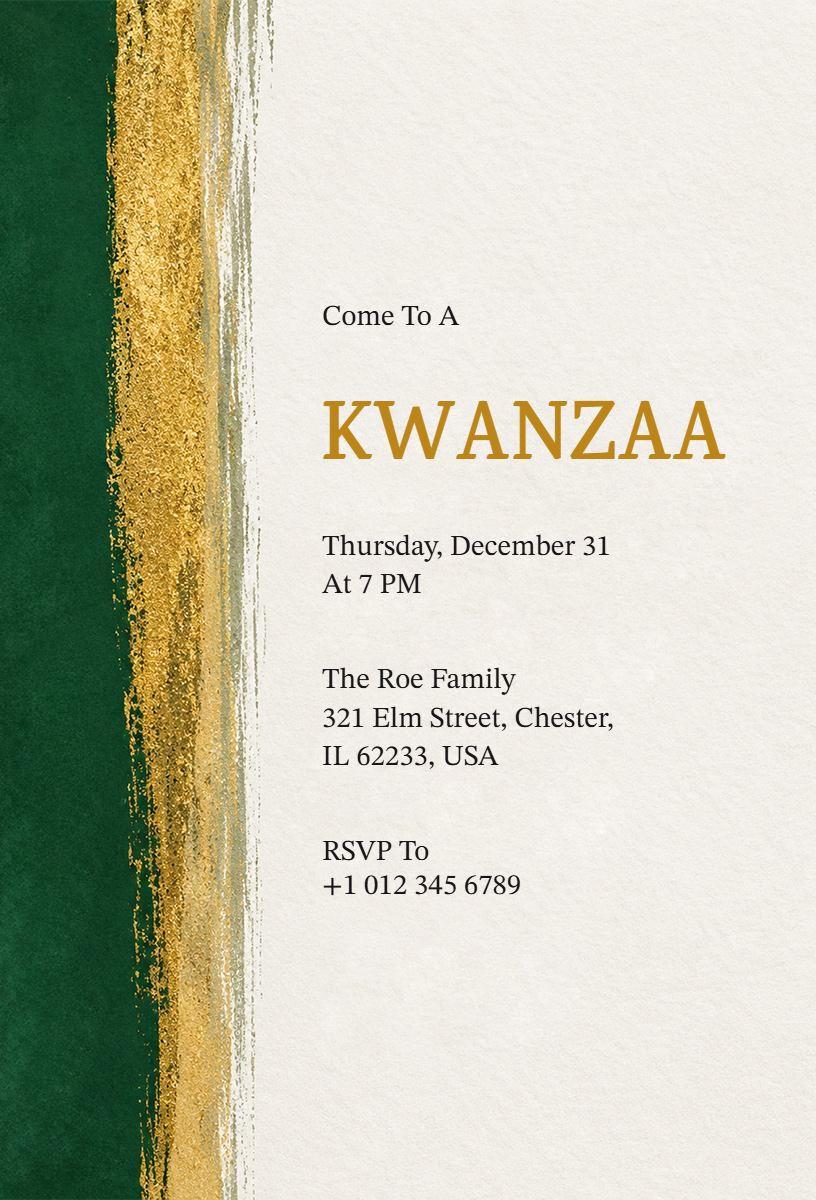 Kwanzaa Cultural Celebration Invitation Template