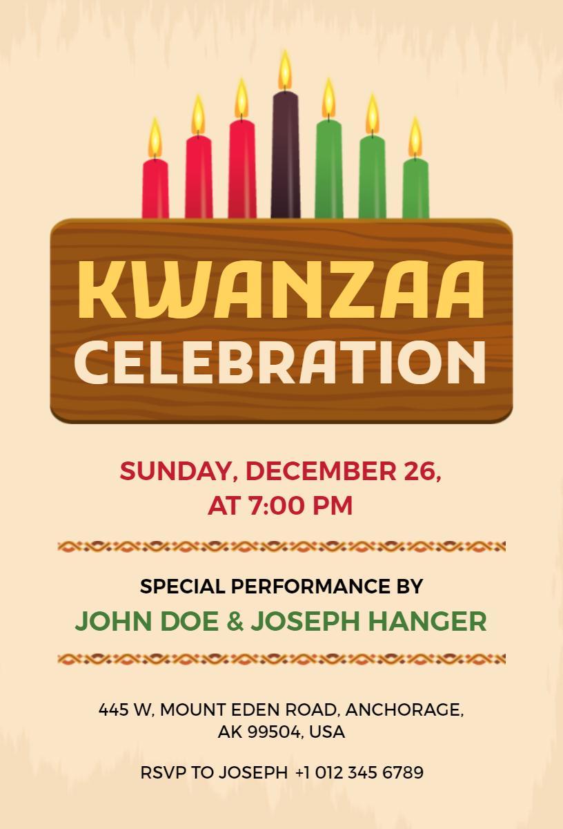 Kwanzaa Cultural Festival Celebration Invitation Template