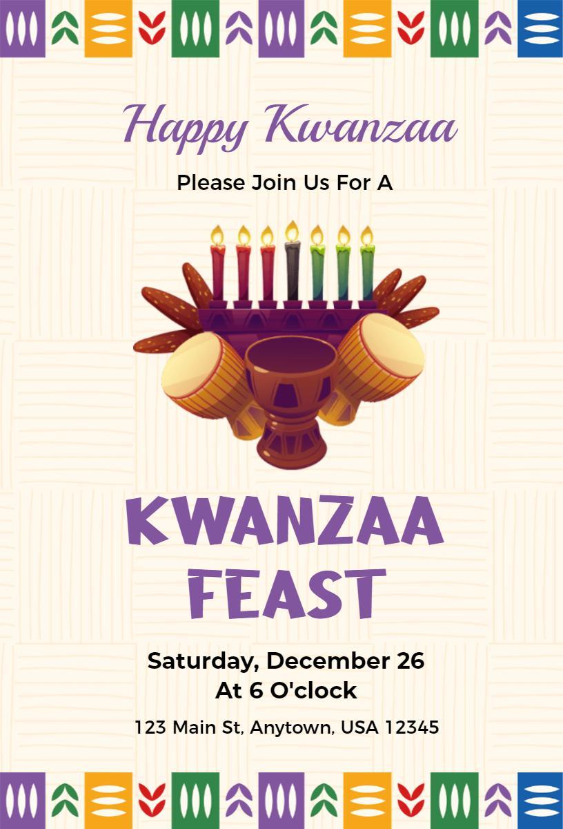 Kwanzaa Feast Celebration Cultural Festival Invitation Template