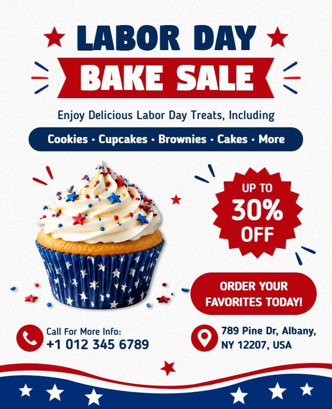 Labor Day Bake Sale Promotion Flyer Template