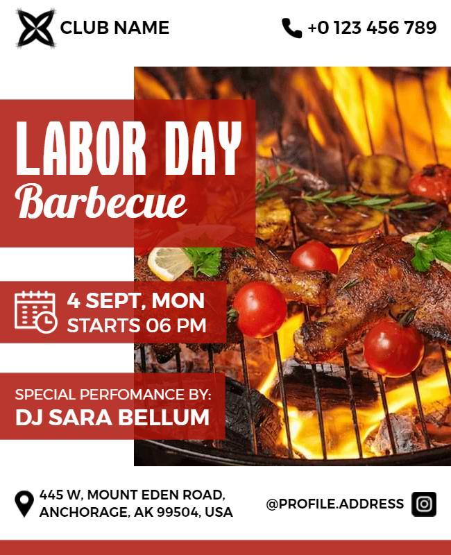 Labor Day Barbecue Event Flyer Template