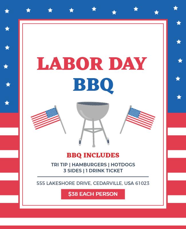 Labor Day Bbq Celebration Flyer Template